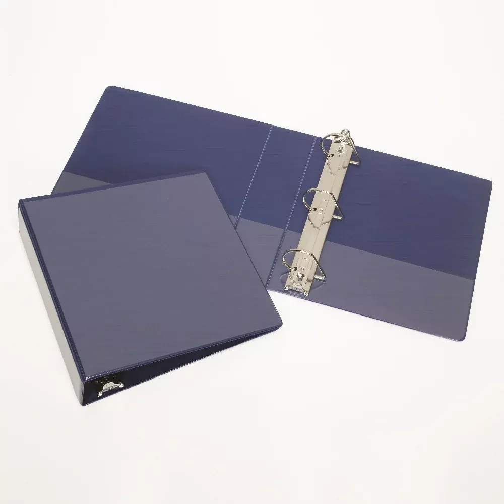 SKILCRAFT Slant-D Ring View Binder, 2" Capacity, Blue, 1 Each
