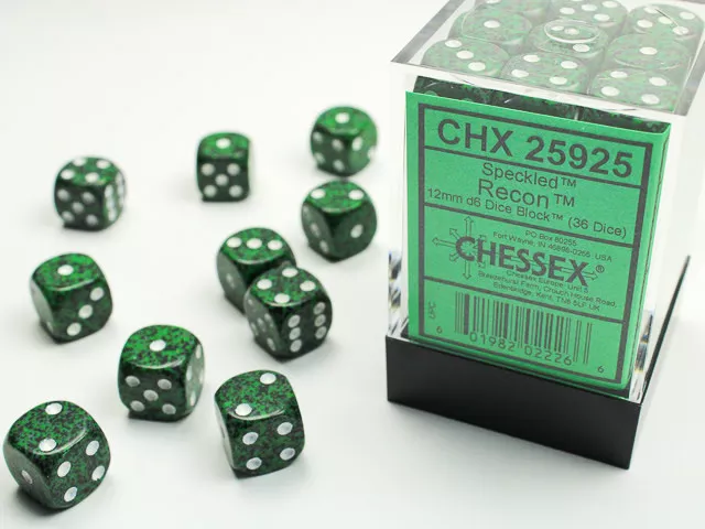 Speckled Recon/White 12mm d6 Dice Block (36 dice)