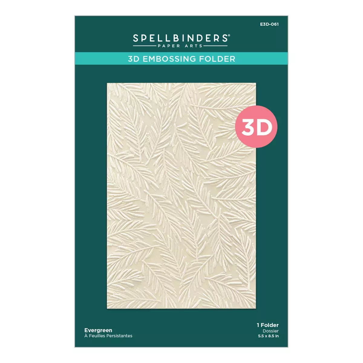 Spellbinders 3D Embossing Folder - Evergreen, E3D-061