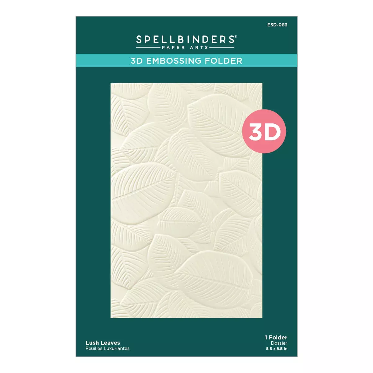 Spellbinders 3D Embossing Folder - Lush Leaves, E3D-083