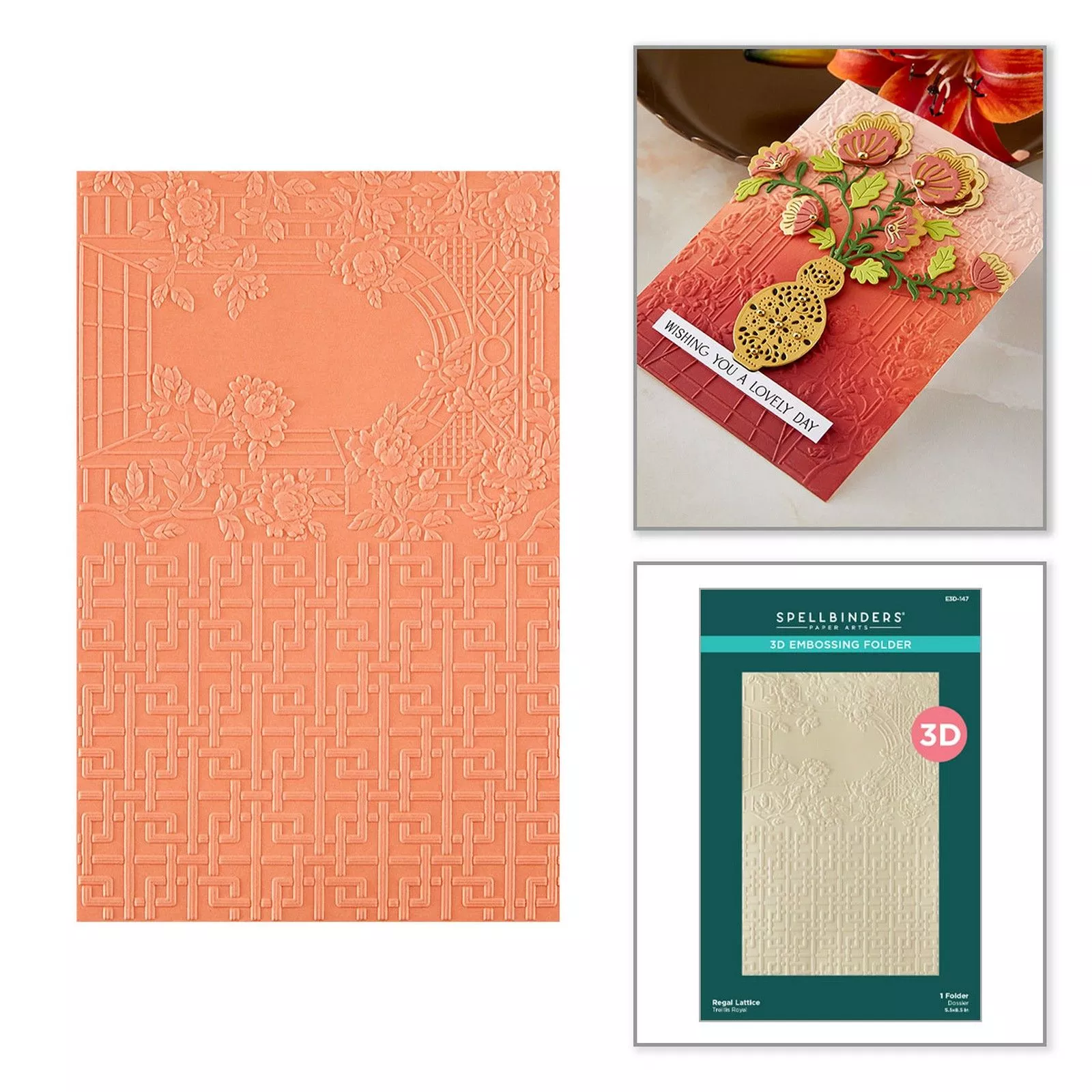 Spellbinders • 3D Embossing Folder Regal Lattice 5.5"x8.5"