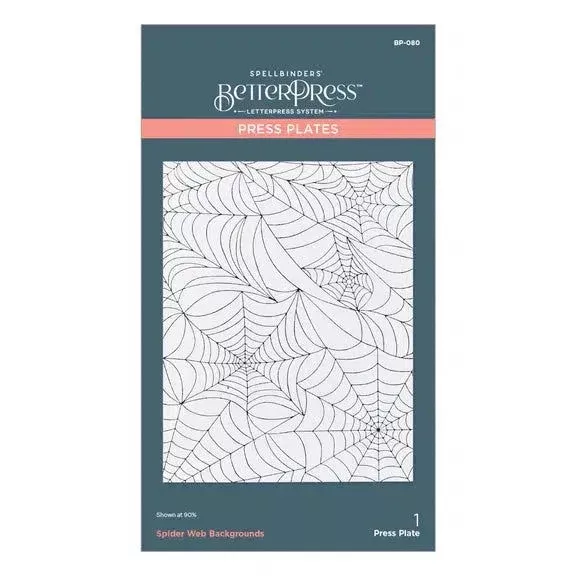 Spellbinders - Betterpress Halloween Collection - Press Plate - Spider Web Background