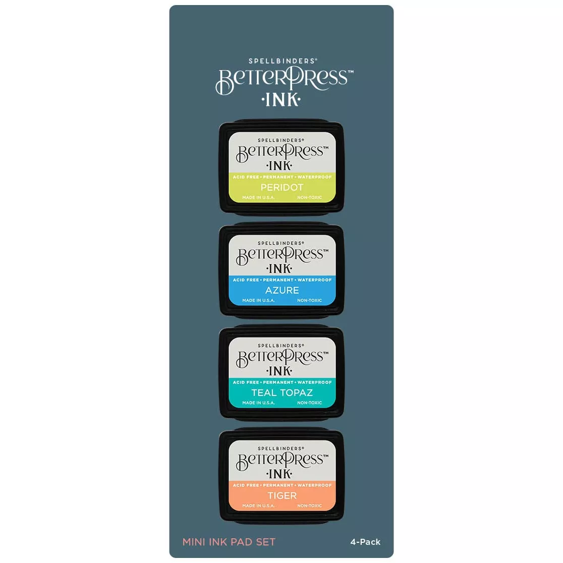 Spellbinders BetterPress Letterpress Mini Ink Pad Set 4/Pkg Tropical