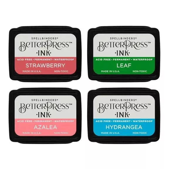 Spellbinders - BetterPress - Mini Ink Set - Flower Garden, 4 pack