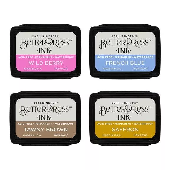 Spellbinders - BetterPress - Mini Ink Set - Nature Tones, 4 pack