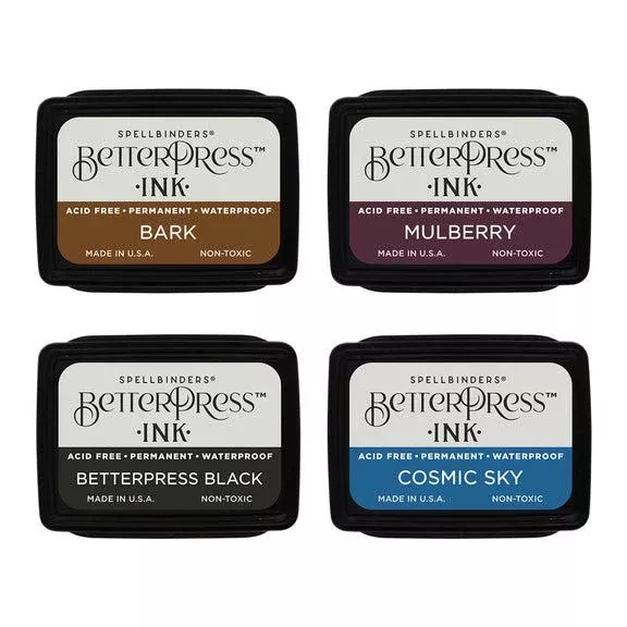Spellbinders - BetterPress - Mini Ink Set - Regal Tones, 4 pack