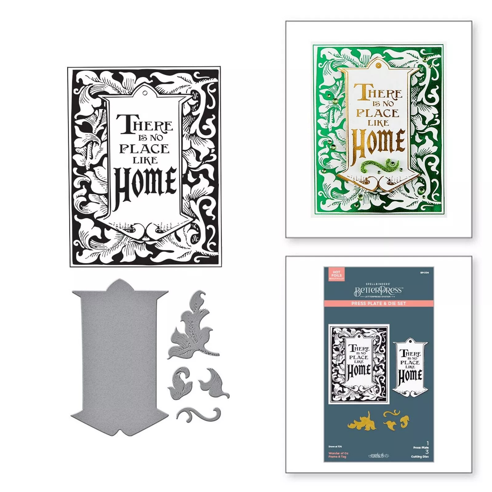 Spellbinders • BetterPress Plate & Die Set Frame & Tag 4pcs
