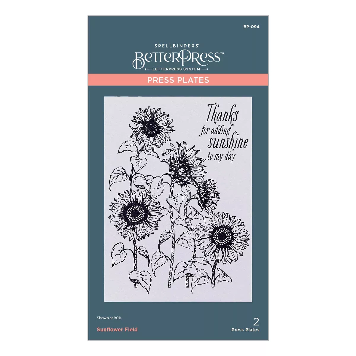 Spellbinders BetterPress Press Plate - Sunflower Field, BP-094
