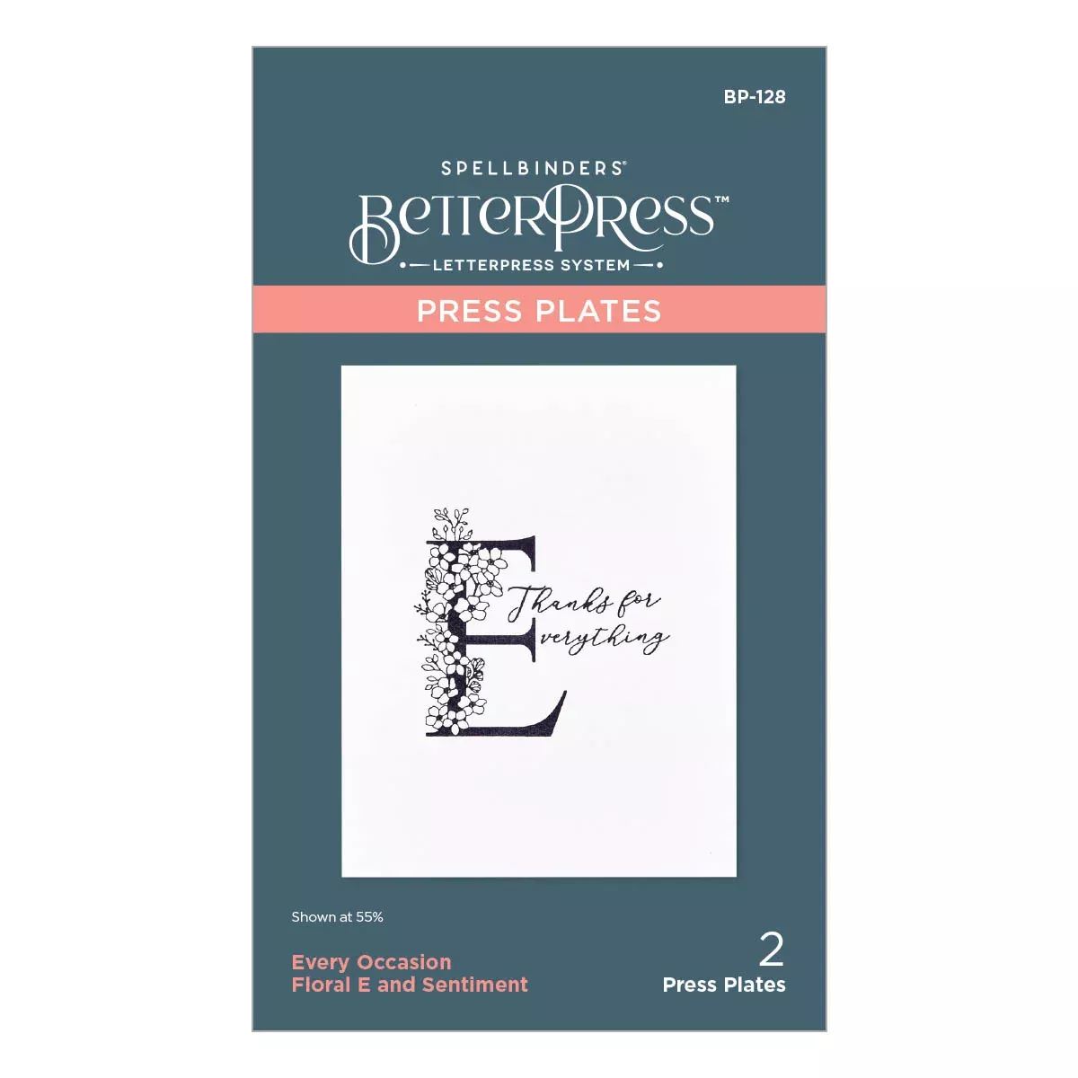Spellbinders BetterPress Press Plates - Floral E and Sentiment, BP-128