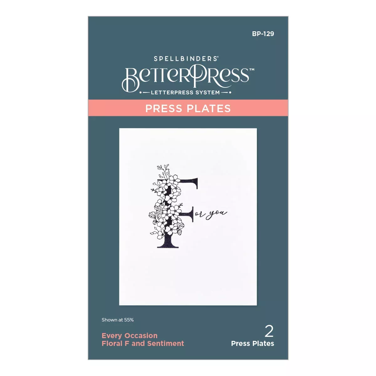 Spellbinders BetterPress Press Plates - Floral F and Sentiment, BP-129