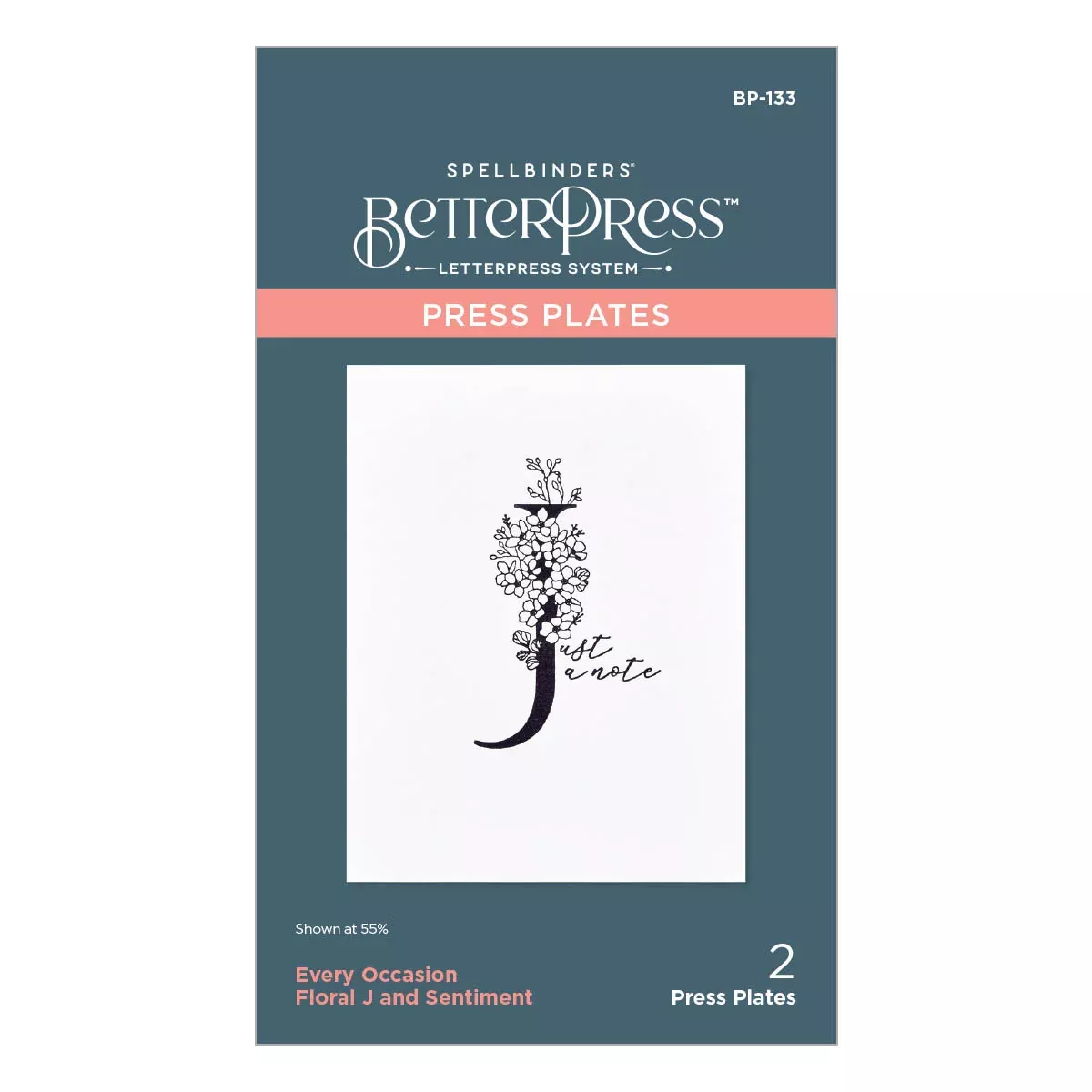 Spellbinders BetterPress Press Plates - Floral J and Sentiment, BP-133
