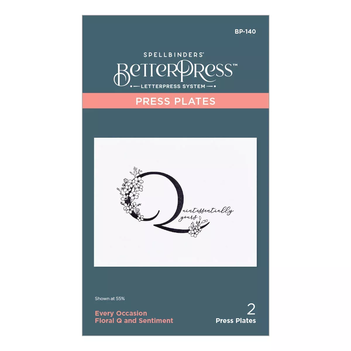 Spellbinders BetterPress Press Plates - Floral Q and Sentiment, BP-140