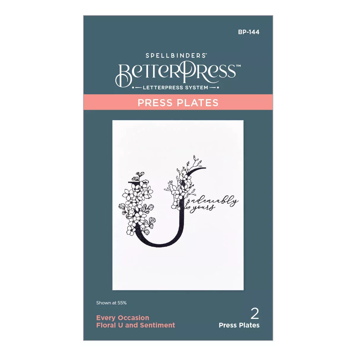 Spellbinders BetterPress Press Plates - Floral U and Sentiment, BP-144