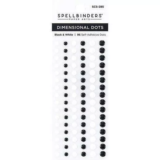 Spellbinders - Card Shoppe Essentials - Enamel Dots - Dimensional Black & White