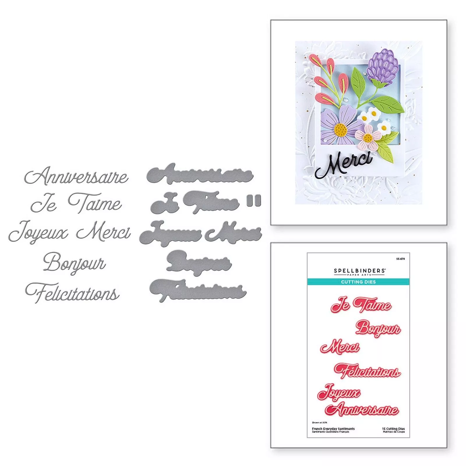 Spellbinders • Cutting Dies French Everyday Sentiments 15pcs