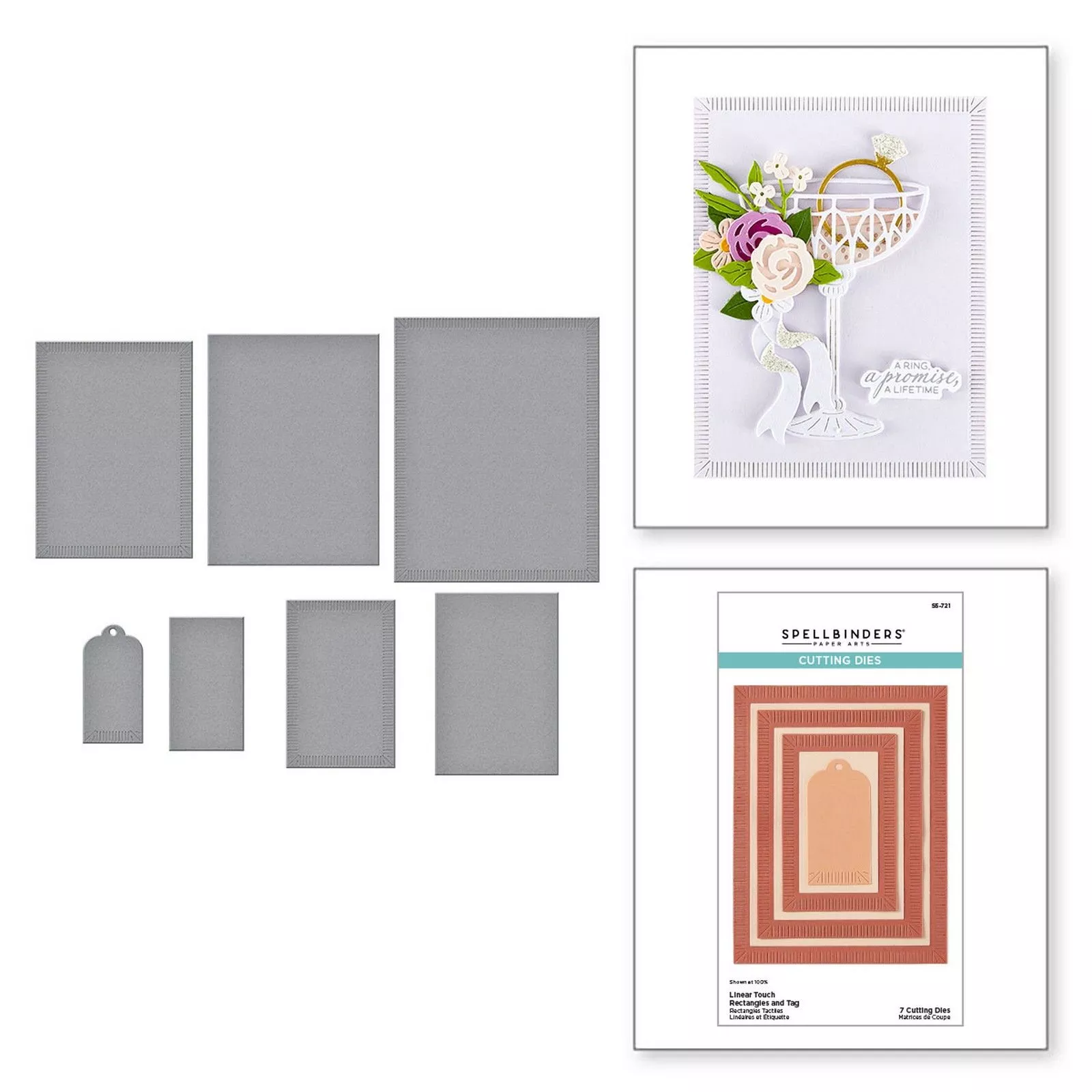 Spellbinders • Cutting Dies Linear Touch Rectangles and Tag 7pcs