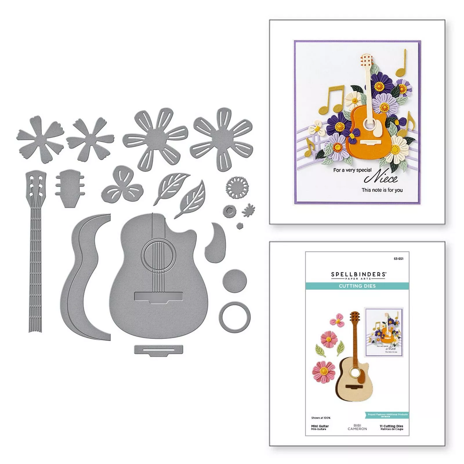 Spellbinders • Cutting Dies Mini Guitar 11pcs