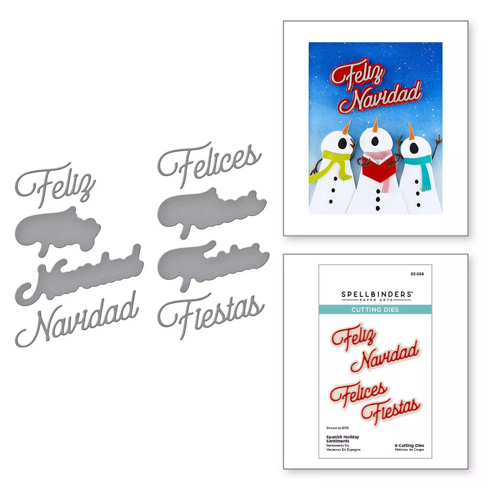 Spellbinders • Cutting Dies Spanish Holiday Sentiments 8pcs