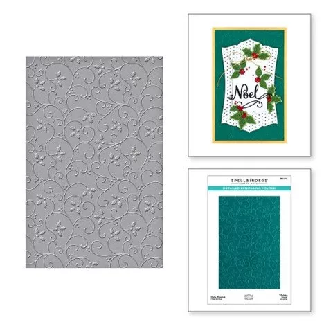 Spellbinders Embossing Folder - Holly Flourish