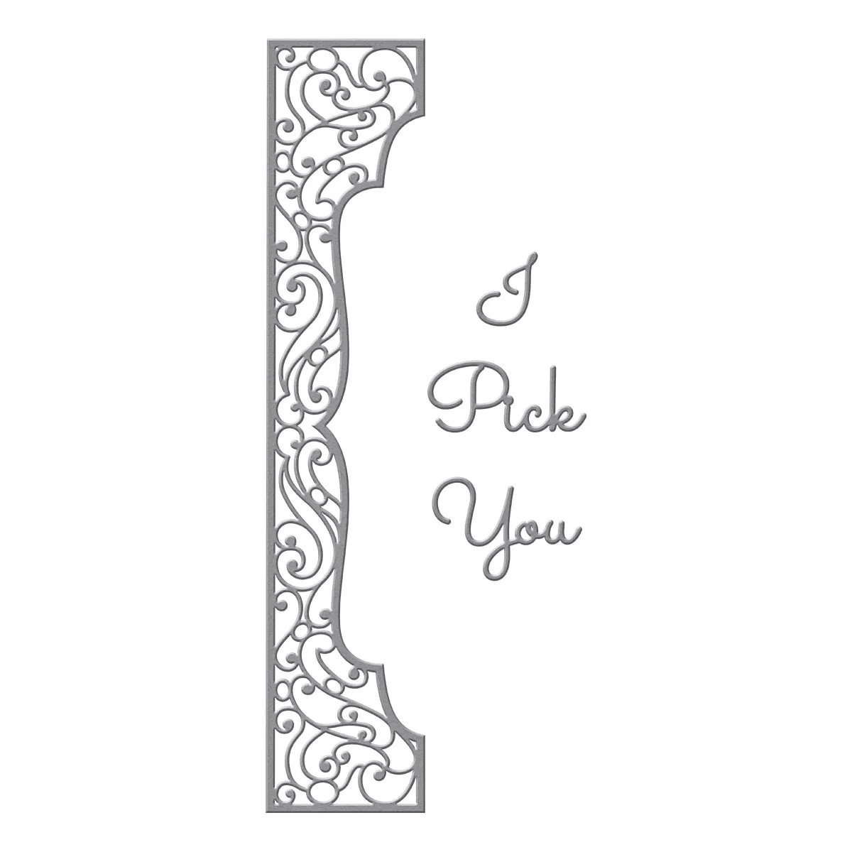 Spellbinders Etched Dies By Becca Feeken - Slimline Half Bracket - Layered Fleur - Matrices