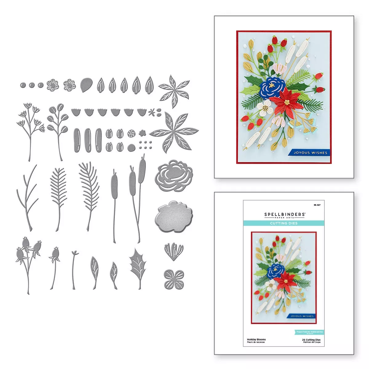 Spellbinders Etched Dies-Holiday Blooms