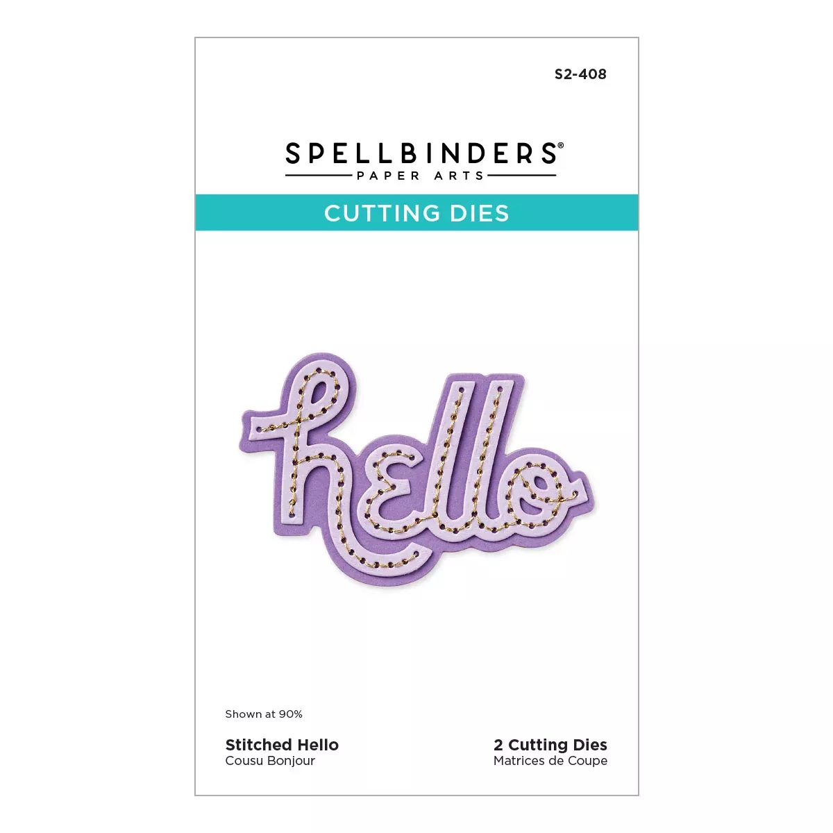 Spellbinders Etched Dies - Stitched Hello, S2-408