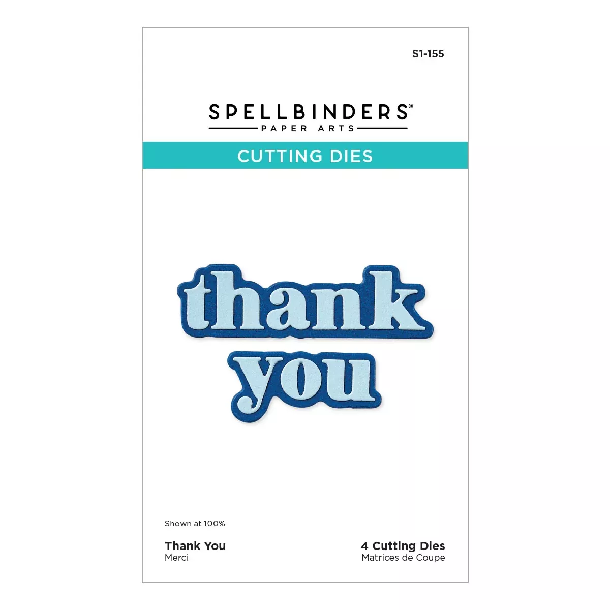 Spellbinders Etched Dies -Thank You, S1-155