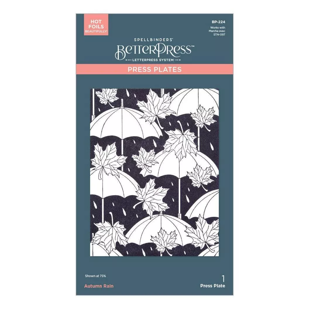 Spellbinders - Falling Leaves Collection - Press Plates - Autumn Rain