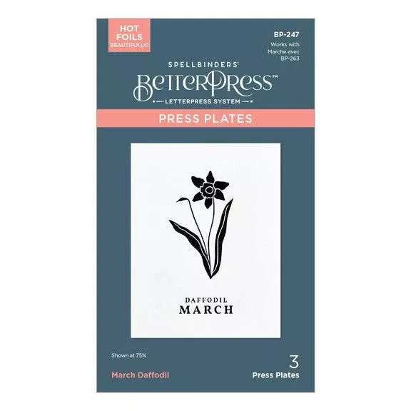 Spellbinders - Florals Through the Year Collection - Press Plates - March Daffodil