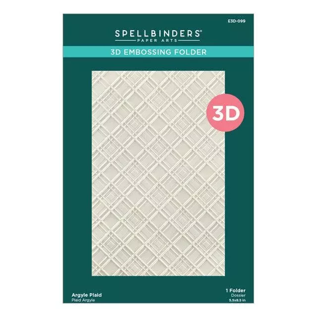 Spellbinders - Home for the Holidays Collection - 3D Embossing Folder - Argyle Plaid