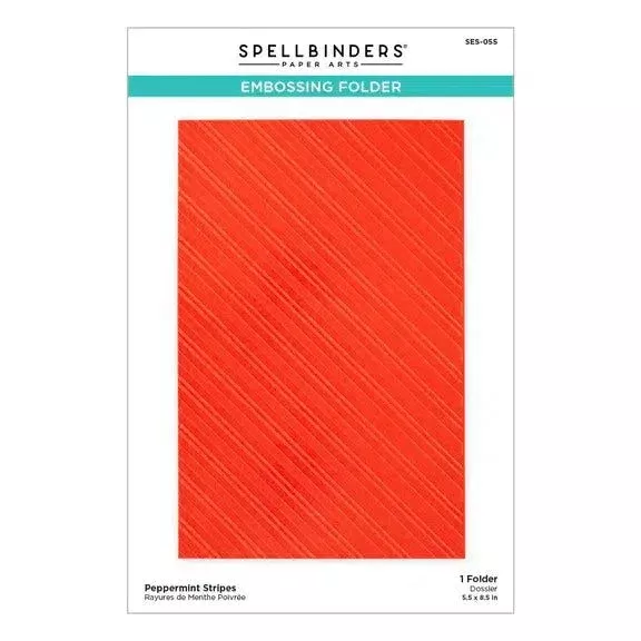 Spellbinders - Merry & Bright Collection - Embossing Folder - Peppermint Stripes