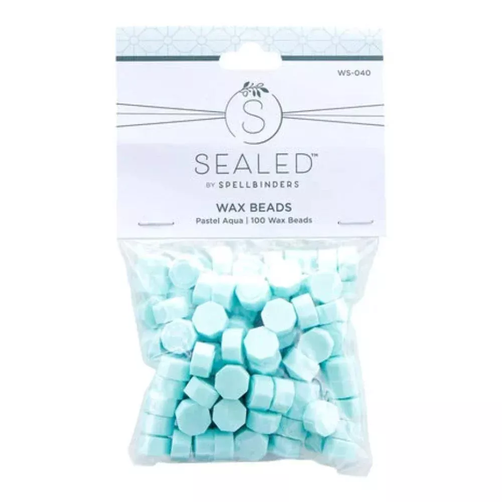 Spellbinders Pastel Aqua Wax Beads (100pcs) (WS-040)