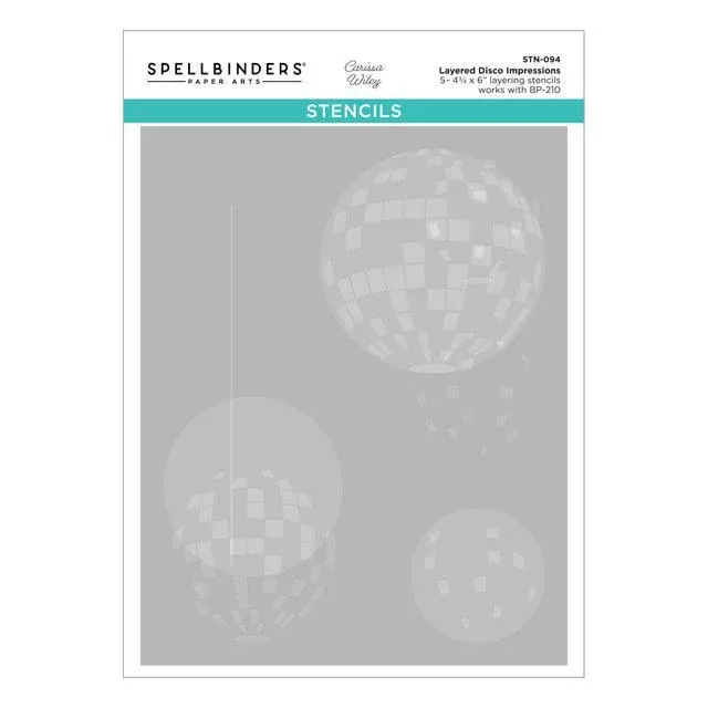 Spellbinders - Shine Bright Collection - Stencils - Layered Disco Impressions