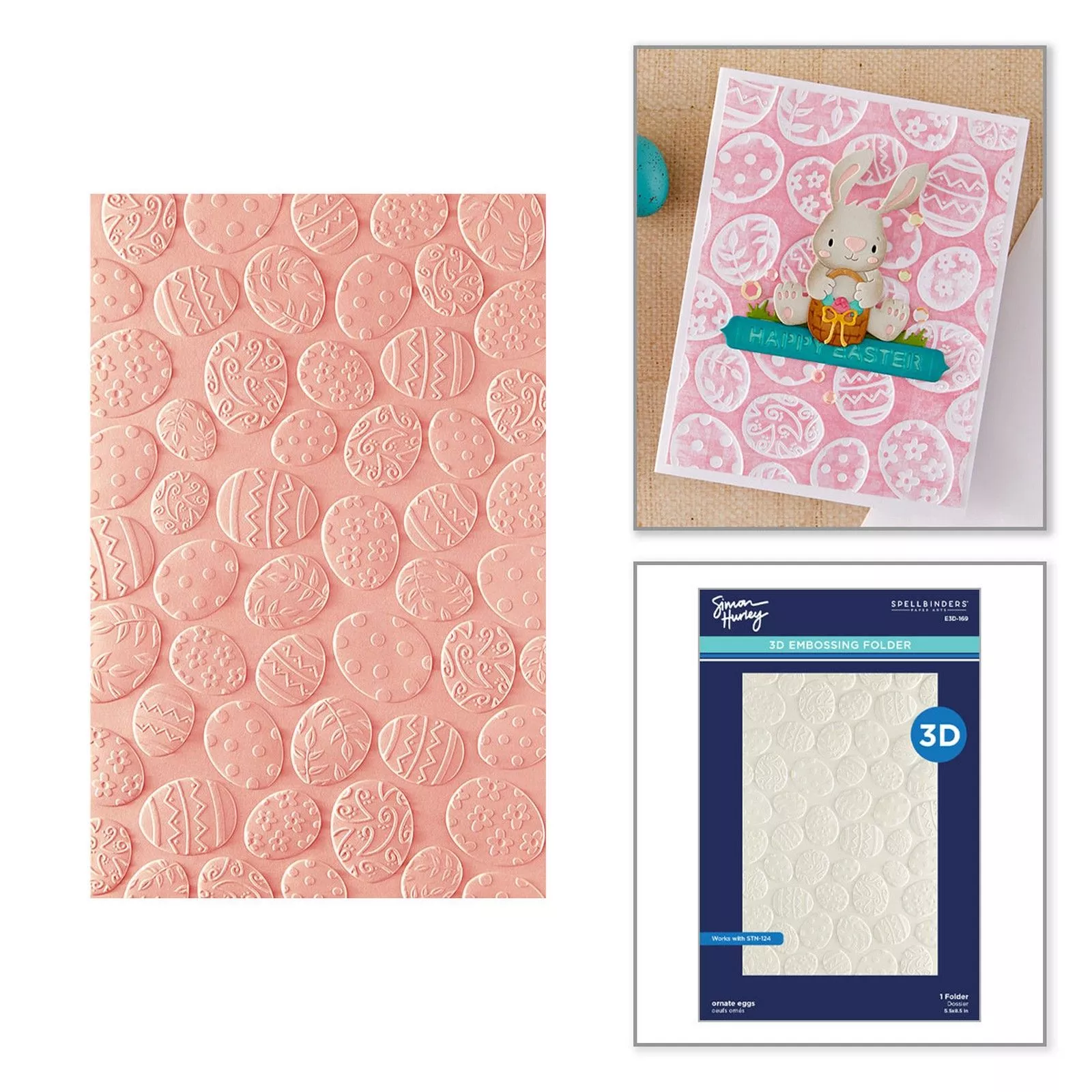 Spellbinders • Simon Hurley 3D Embossing Folder Ornate Eggs 5.5"x8.5"