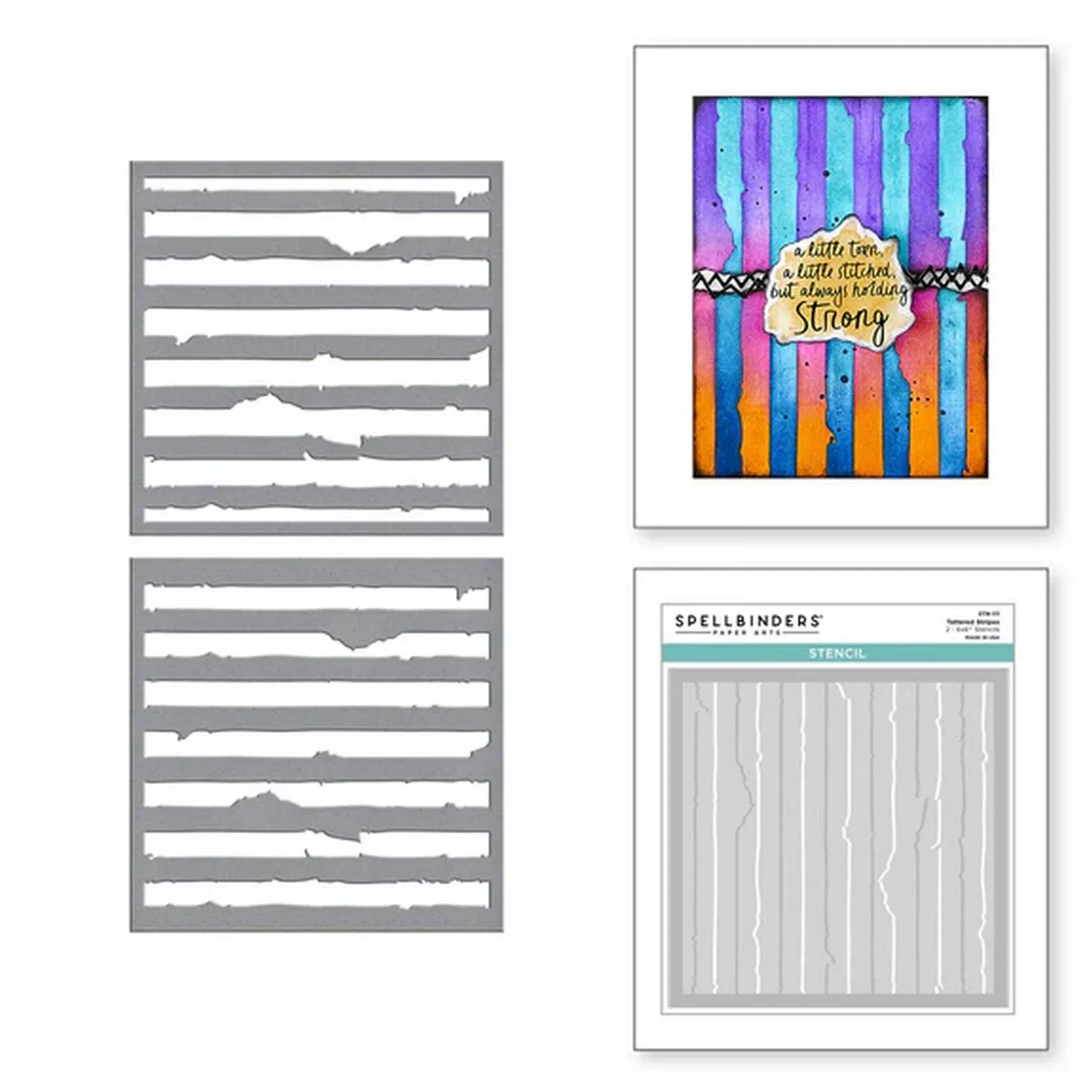 Spellbinders • Stencils Tattered Stripes 2pcs