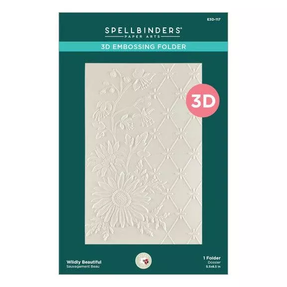 Spellbinders - Through the Meadow Collection - 3D Embossing Folder - Wildly Beautiful