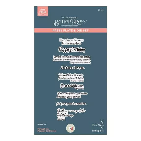 Spellbinders - Through the Meadow Collection - Press Plates & Dies - Through the Meadow Sentiments