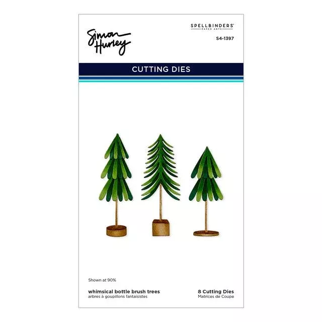 Spellbinders - Timeless Trees Collection - Dies - Whimsical Bottle Brush Trees