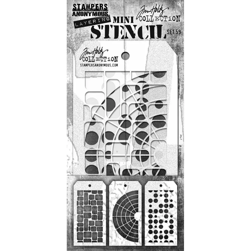 Stampers Anonymous Stencil Set - Set #59, THMST59 by: Tim Holtz