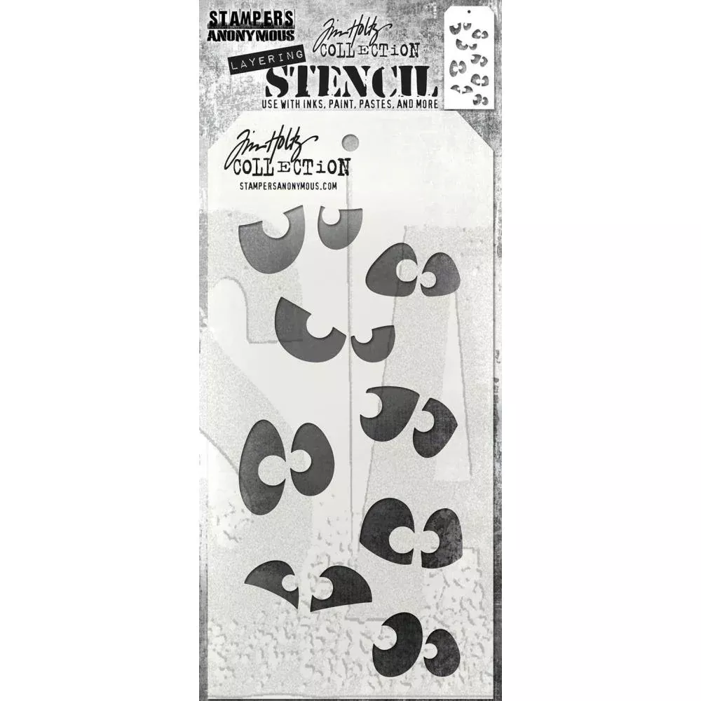 Stampers Anonymous - Tim Holtz Layering Stencil - Peekaboo, THS169