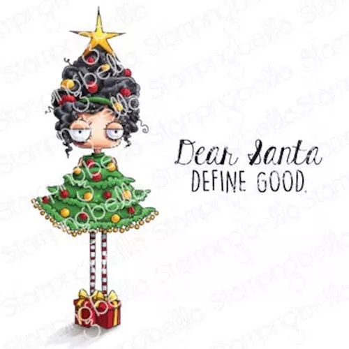 Stamping Bella Cling Stamps CHRISTMAS TREE ODDBALL eb977