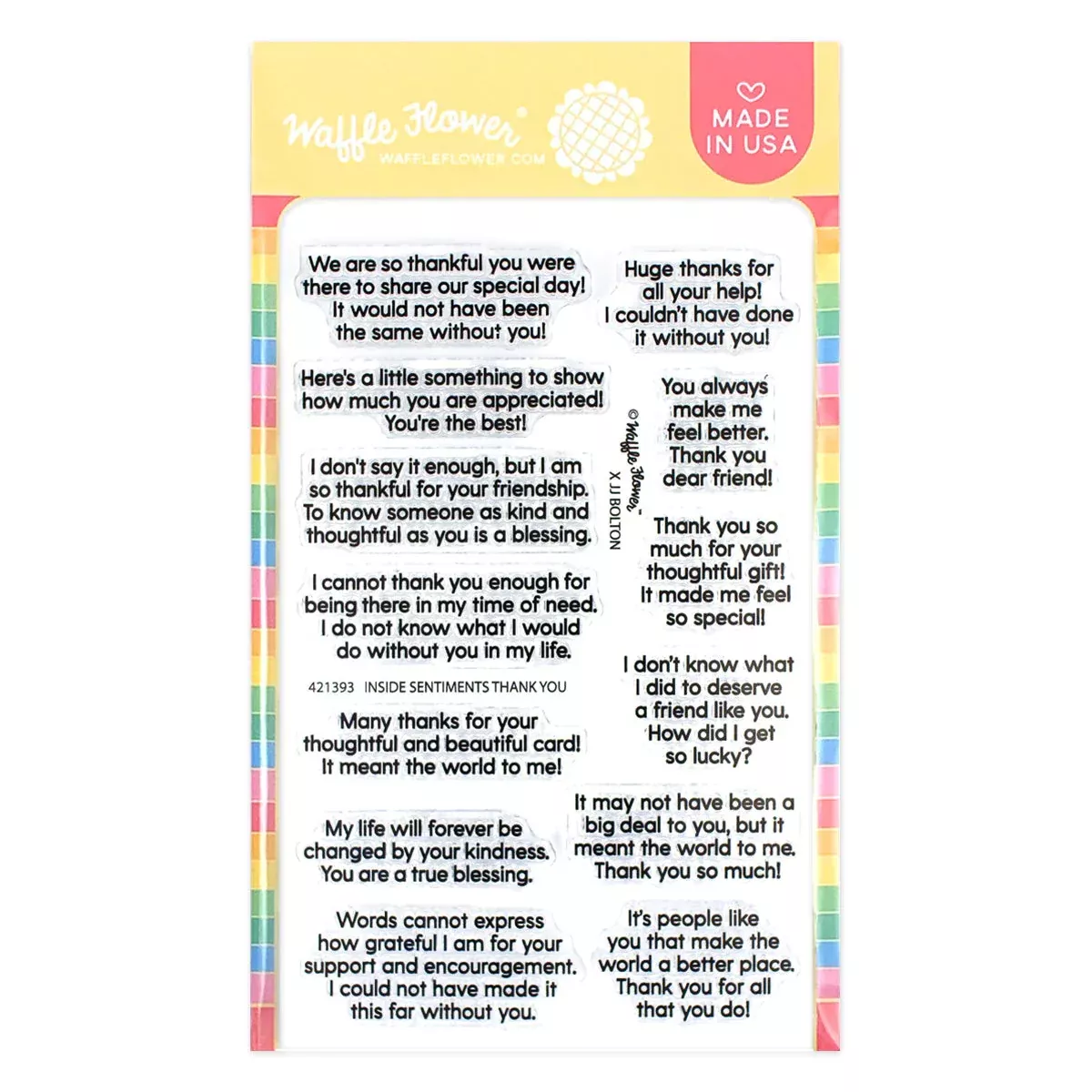 Stamps: Waffle Flower Crafts-Inside Sentiments Thank You Stamp Set