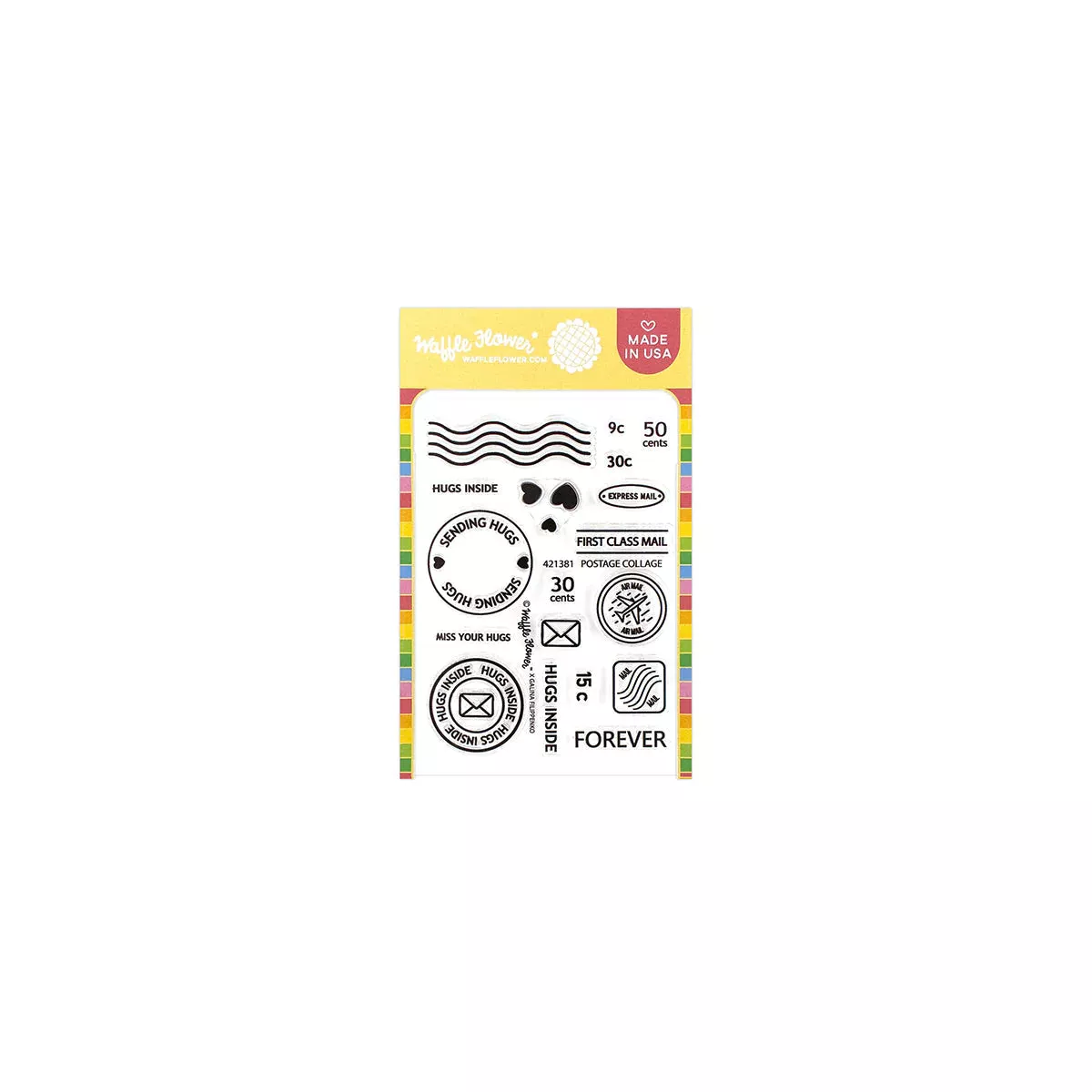 Stamps: Waffle Flower Crafts-Postage Collage Stamp Set