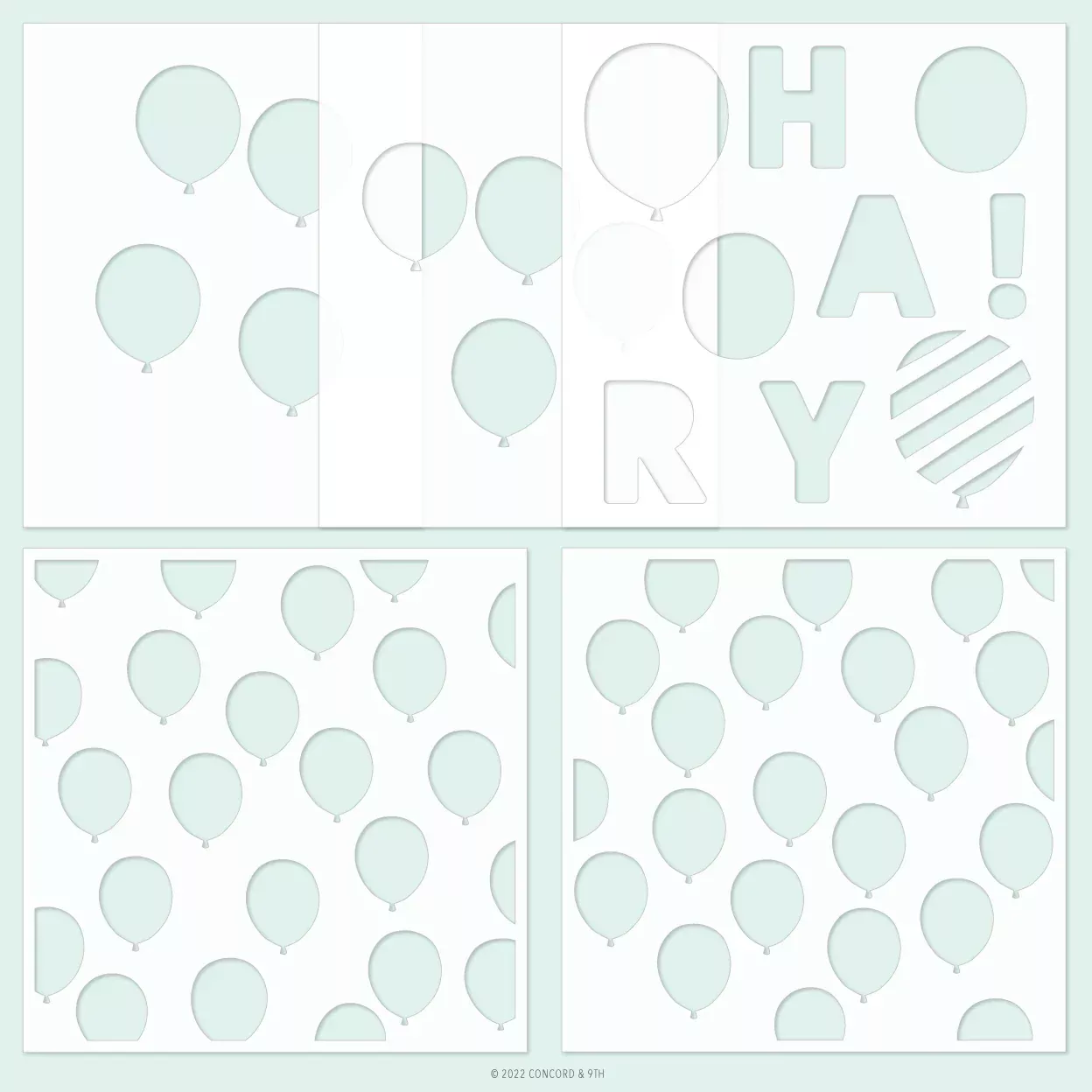 Stencils: Concord & 9th-Bunch of Balloons Stencil Pack