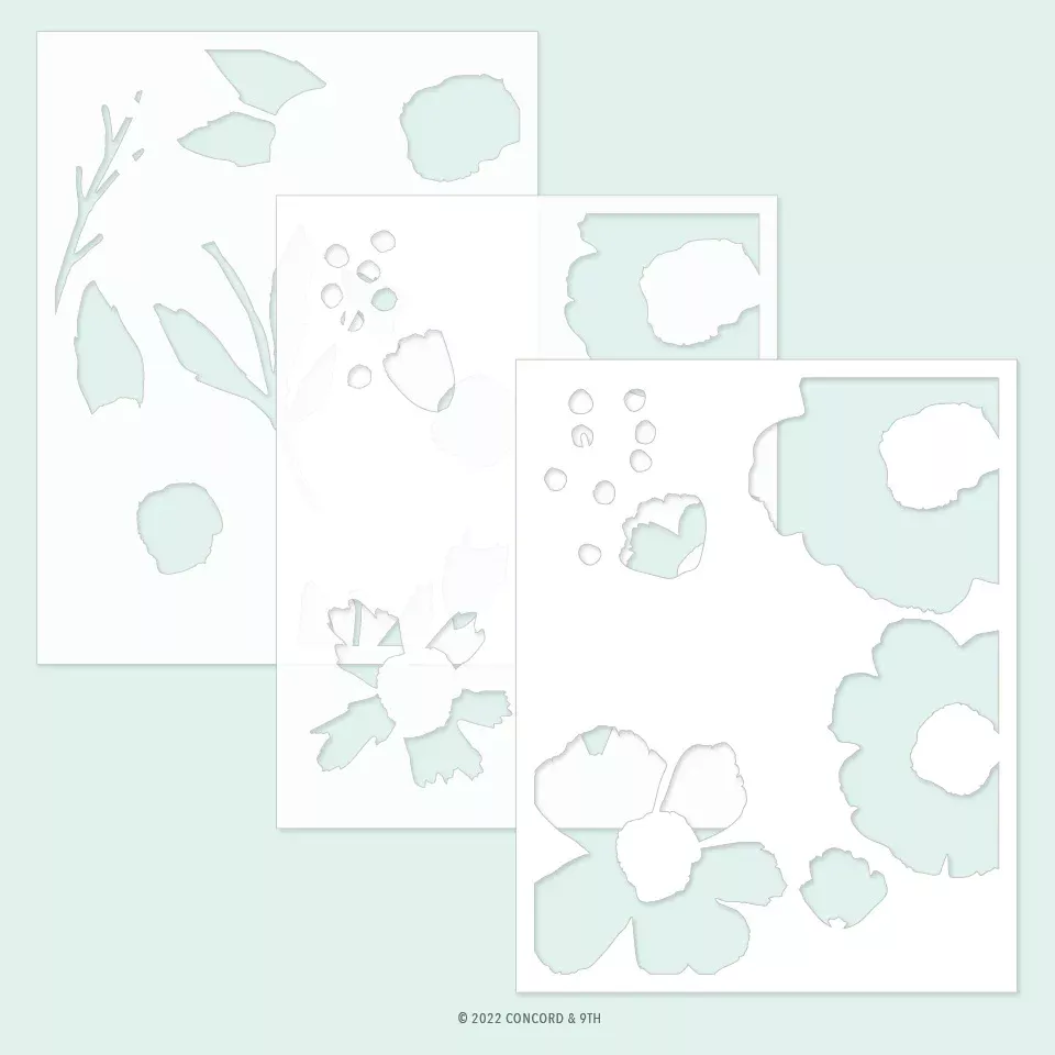 Stencils: Concord & 9th-Cottage Garden Stencil Pack