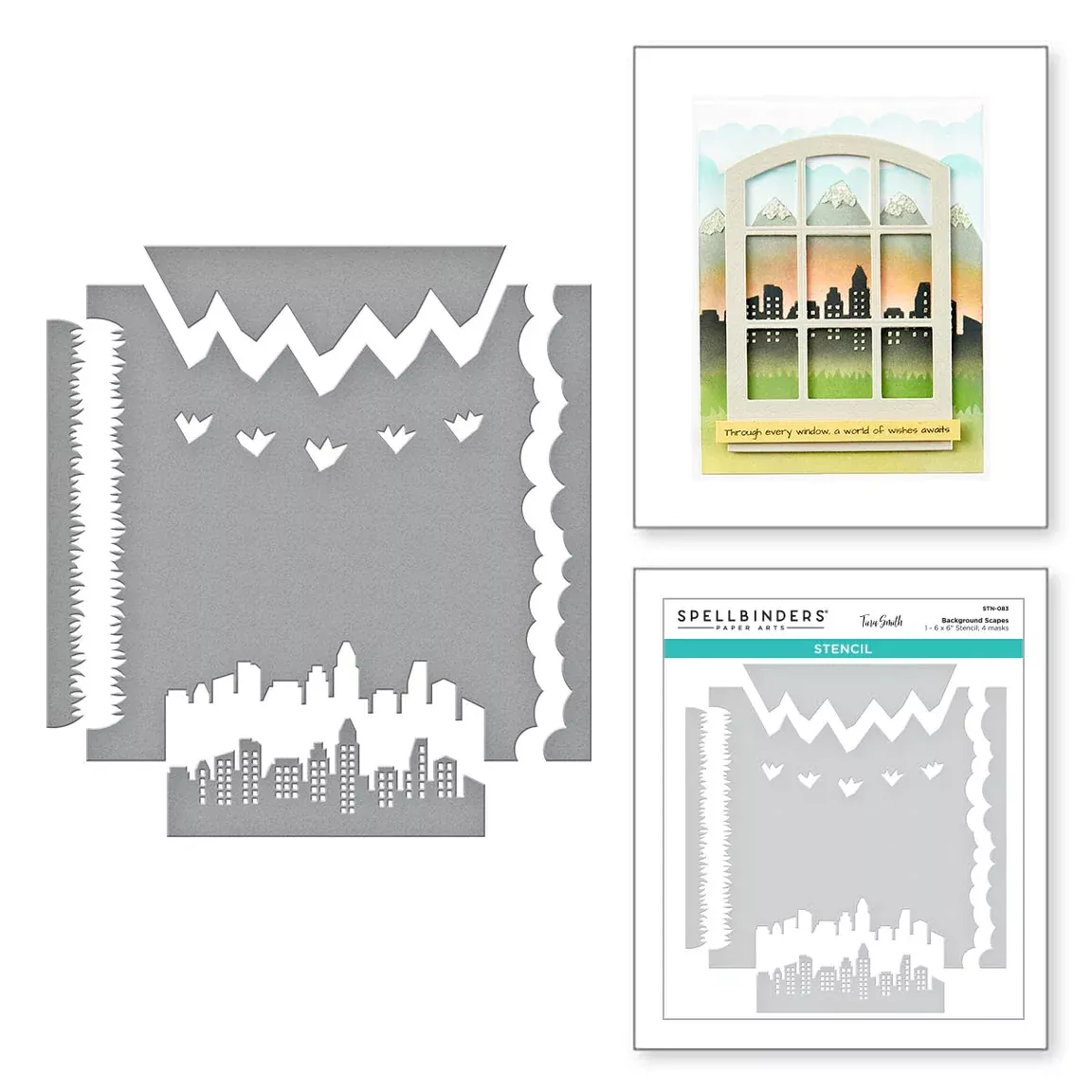 Stencils: Spellbinders-Background Scapes Stencils