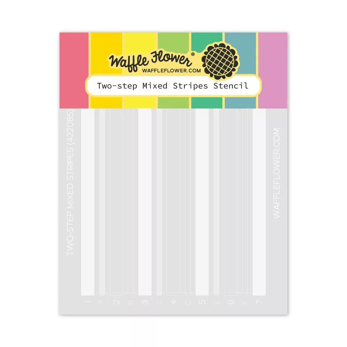 Stencils: Waffle Flower-Two-step Mixed Stripes Stencil