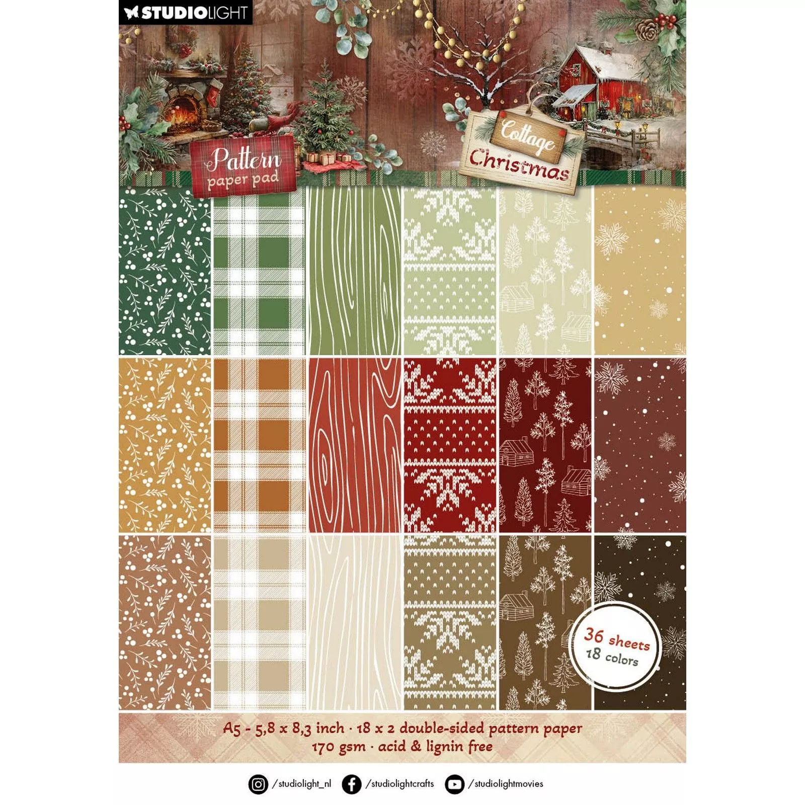 Studio Light • Cottage Christmas Pattern paper pad Pattern