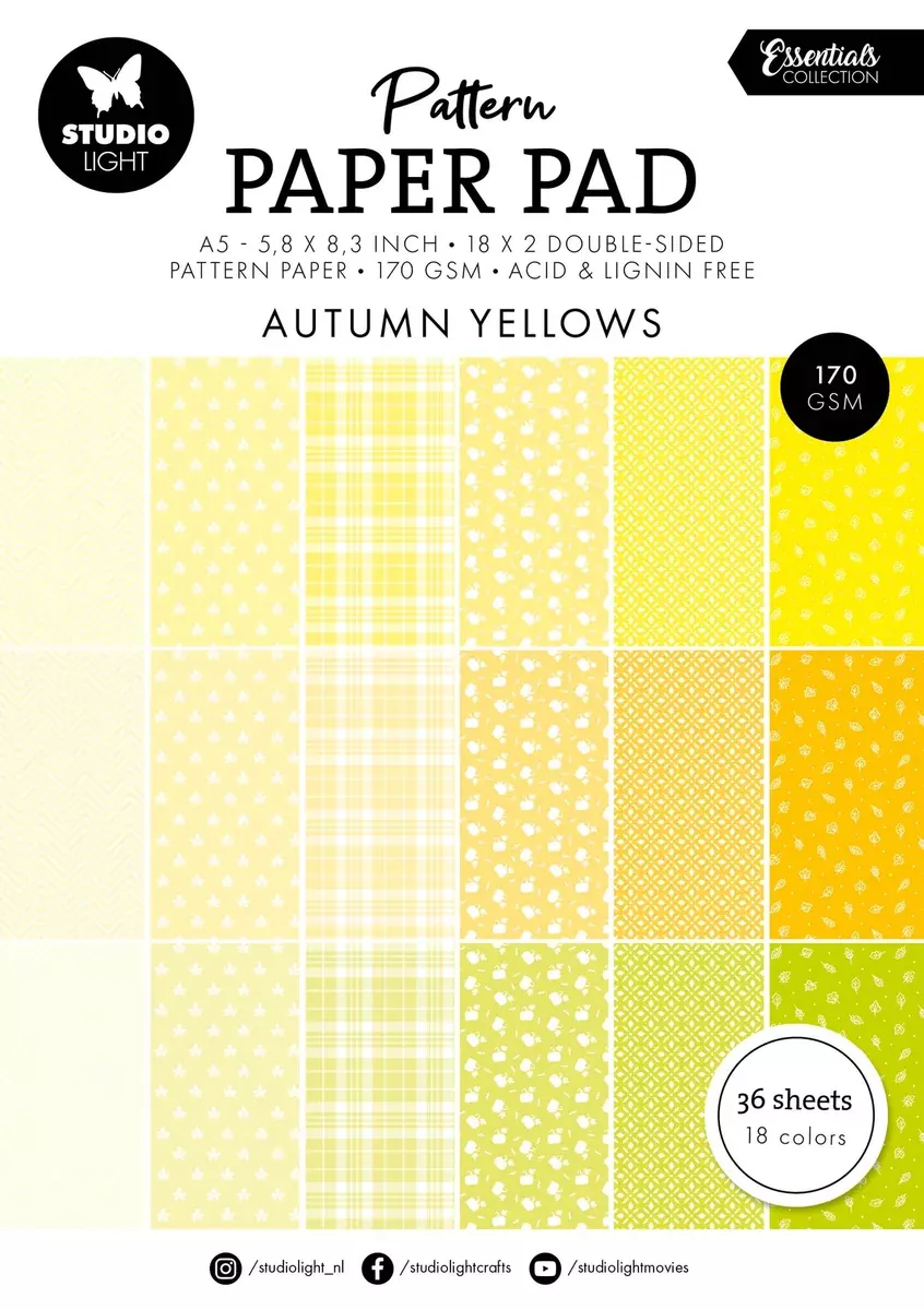 Studio Light Pattern Paper Pad Autumn Yellows Essentials