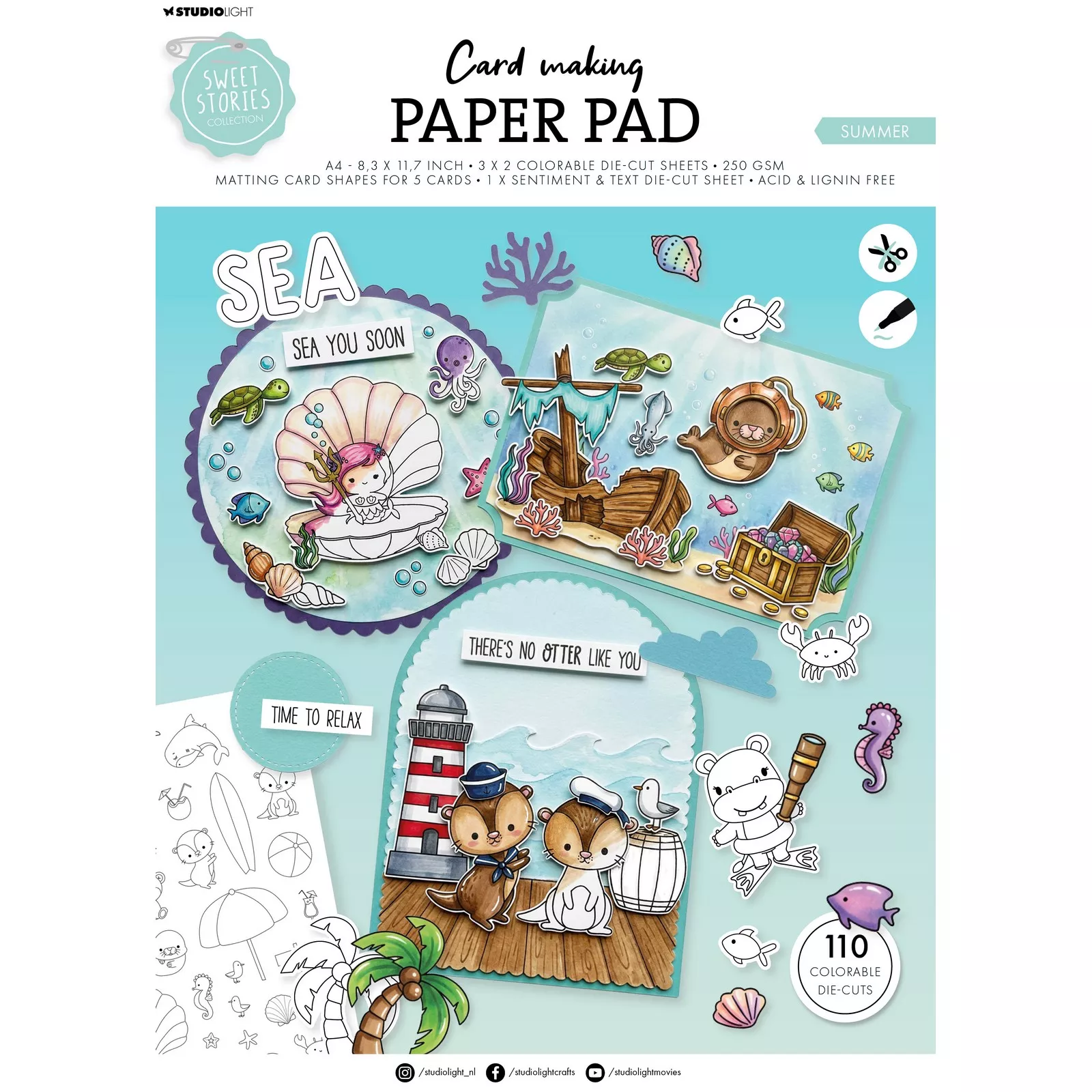 Studio Light • Sweet Stories Card making pad Summer